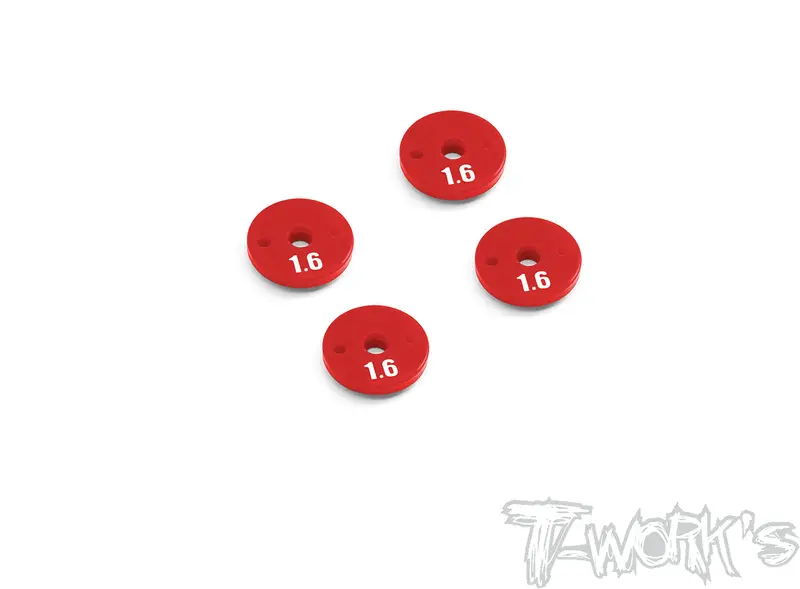 Te-237-Tlr Machined 1.6 X 2 Thin Shock Pistons ( Tlr 22/22X-4 ) 4Pcs. 1