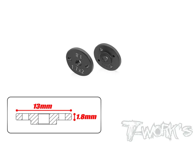 Te-242-B   Machined 13Mm Shock Piston 1.8Mm  ( For Team Associated ) 2Pcs. 3