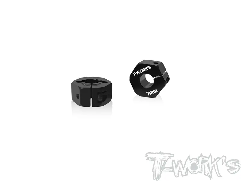 Te-244-F-7    7075-T6 Alum Clip Wheel Adapter 7Mm （ For Team Associated Rc10 B74.2/B74.1/B74/ B6.4/B6.3/B6.2/B6.1/Dr10/B7/B7d/T7）2Pcs. 1