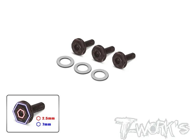 Tg-073	 Steel Low Profile Clutch Screw 3Pcs. 1