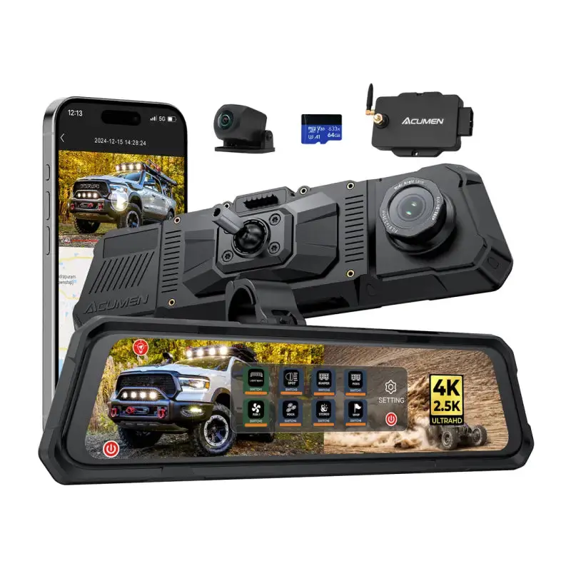 The Legend 2Ch Waterproof Mirror Dvr Switching System With 8-Gang In-Car Power Solid-State Switch Control Box 1