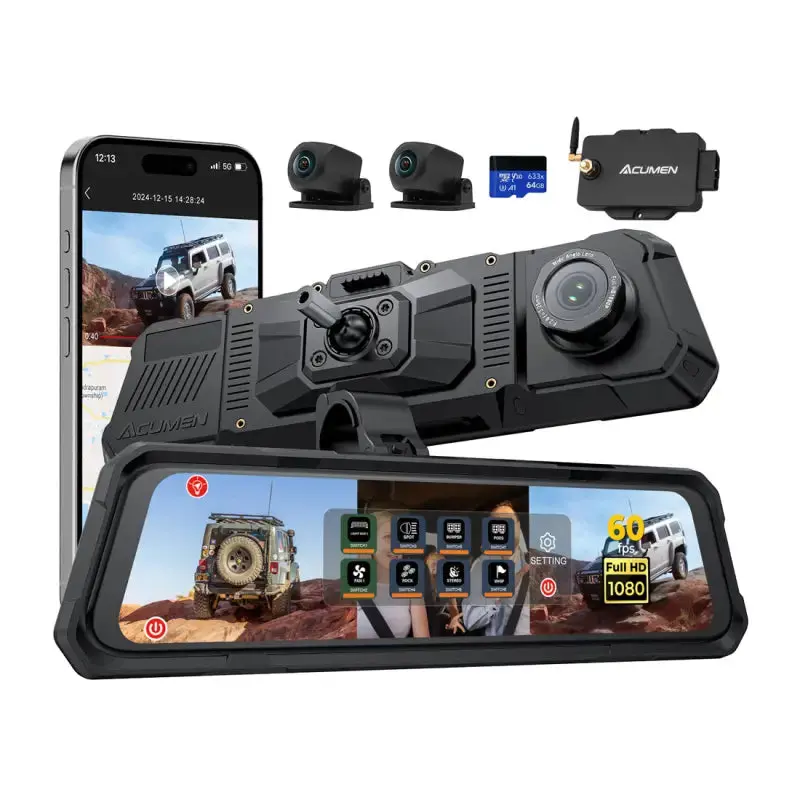 The Legend 3Ch Waterproof Mirror Dvr Switching System With 8-Gang In-Car Power Solid-State Switch Control Box 1
