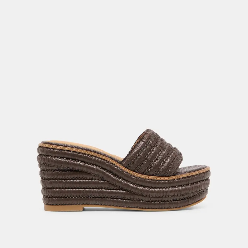 Throne Wedges Chocolate Raffia 1