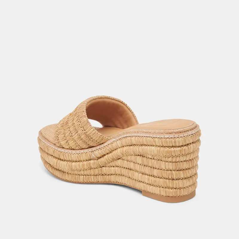 Throne Wedges Lt Natural Raffia 9