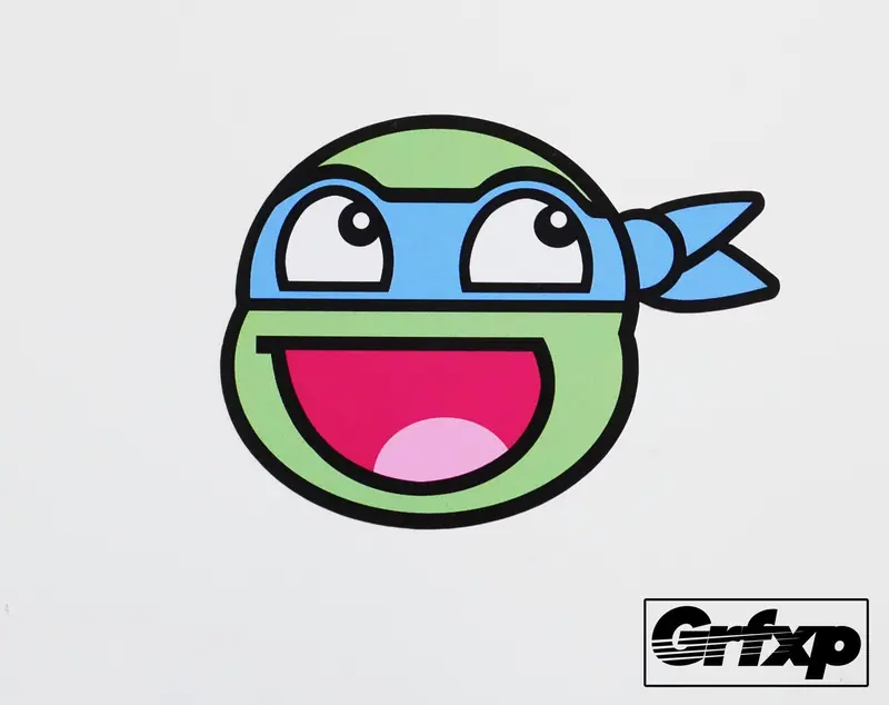 Tmnt Blue Band Emoticon Printed Sticker 1