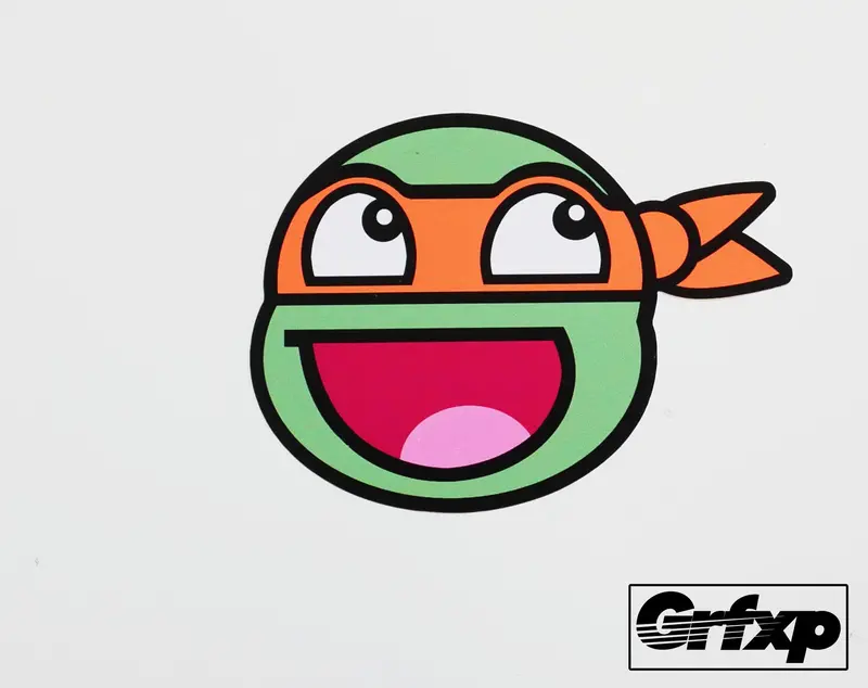 Tmnt Orange Band Emoticon Printed Sticker 1