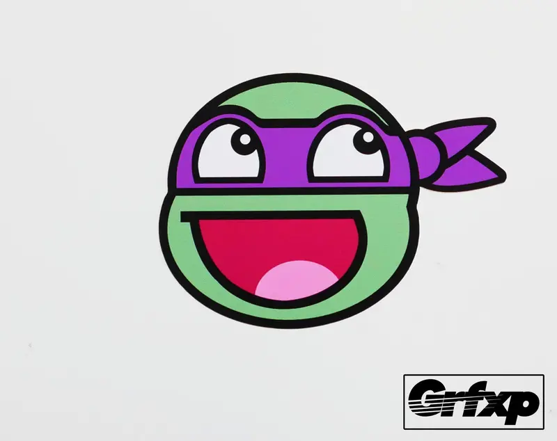 Tmnt Purple Band Emoticon Printed Sticker 1
