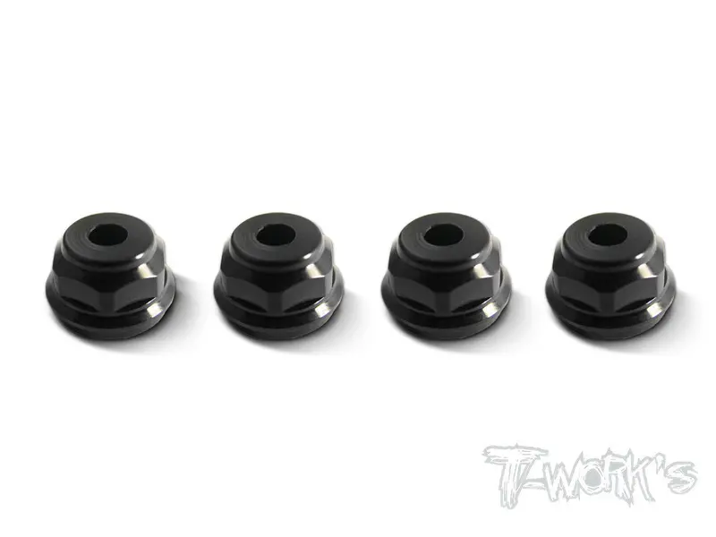 To-001 Aluminum Low Body Mounting Cap,Grooved For Folding Shock Boots ( For Xrayxb808 ) 4Pcs. 1