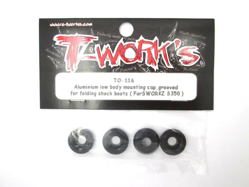 To-116 Aluminum Shock Body Lower Cap, Grooved For Folding Shock Boots ( For Sworkz S350 ) 4Pcs. 1