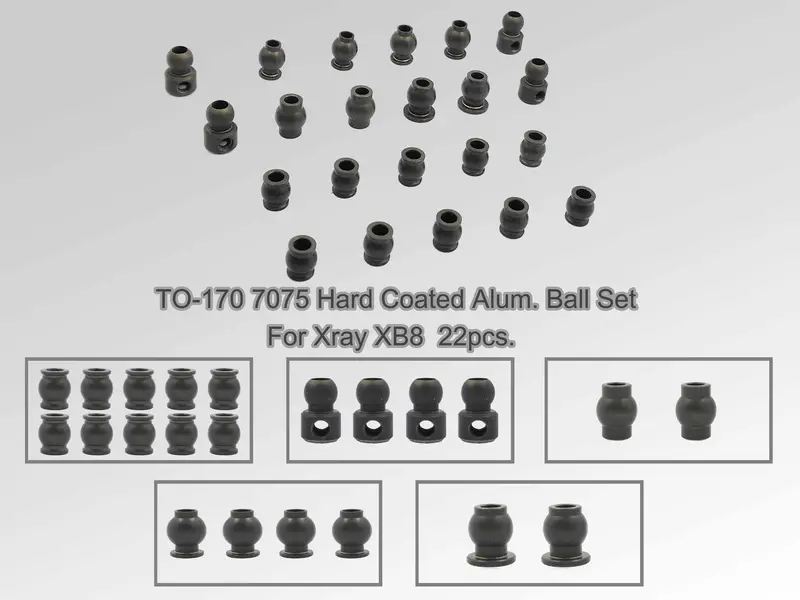 To-170 7075 Hard Coated Alum. Ball Set ( For Xray Xb8 ) 18Pcs 1