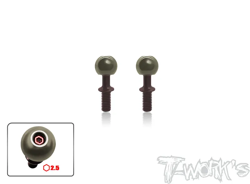 To-192-Mbx   Alum. Pillow Ball With Spring Steel Shaft ( For Mugen Mbx-7/7R/7Gt/Mbx 8 /Mugen Mbx8 Eco/Mugen Mbx8r ) 2Pcs. 1