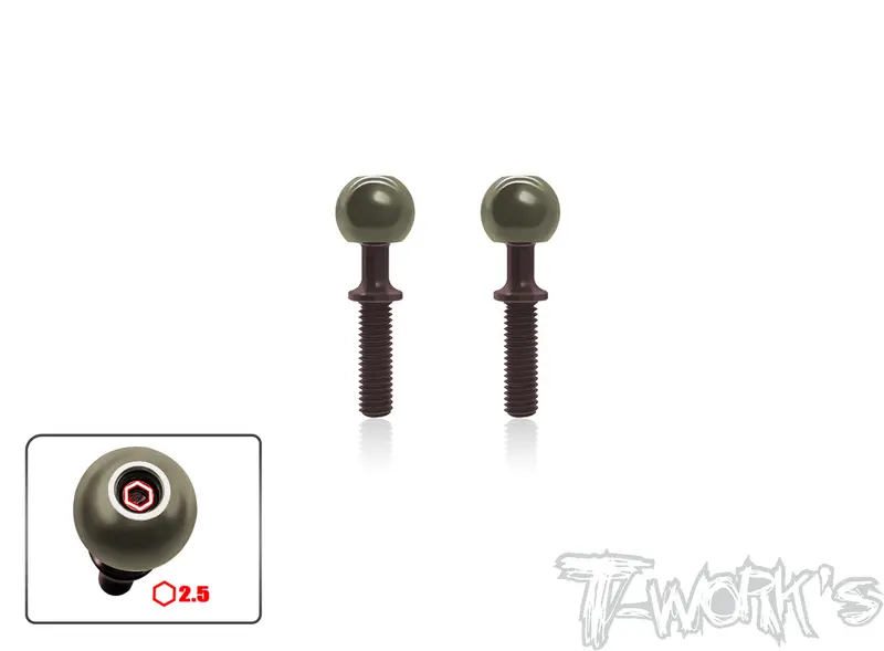 To-192-Rc8b3   Alum. Pillow Ball With Spring Steel Shaft ( For Team Associated Rc8 B3/B3.2/T3.2/T3.2E ) 2Pcs. 1