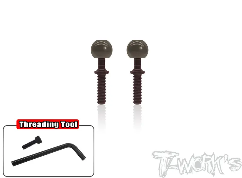To-192L-Rc8b3    Alum. Pillow Ball With Spring Steel Anti-Clockwise Shaft ( For Rc8 B4/B4e/B3/B3e/B3.2/T3.2/T3.2E ) 2Pcs. 1