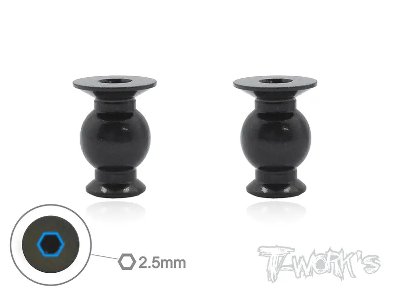 To-199-F  7075 Hard Coated Alum.6.8Mm Steering Pivot Ball With Backstop   ( For Xray Xb8/Xb8'16/Xb8e'16/Gtx'17/Xb8e'17/ Xb8'19/ Xb8'20/Xb8e'20/Xb8e'26/Xb8'26) 2Pcs. 1