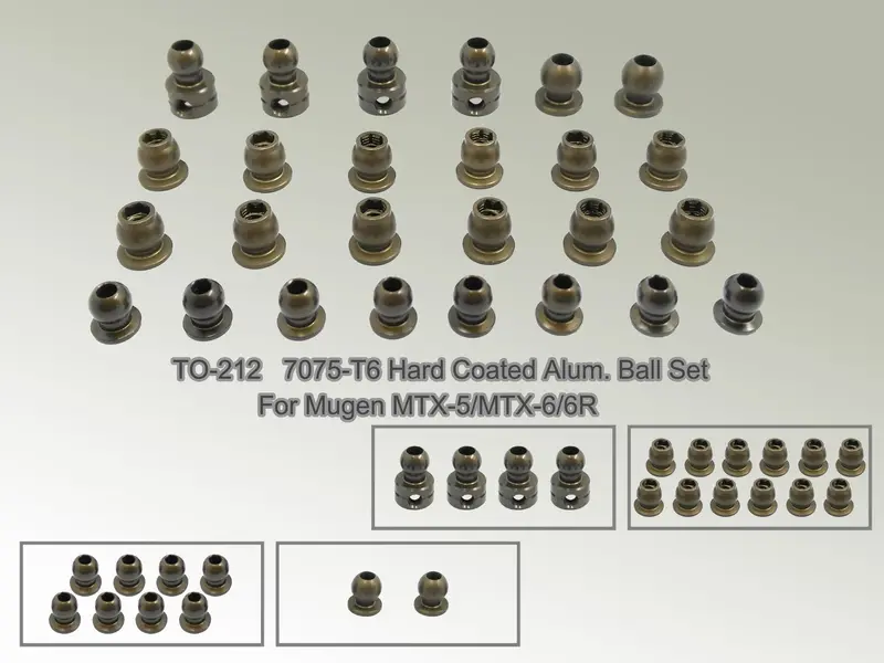 To-212  7075-T6 Hard Coated Alum. Ball Set ( For Mugen Mtx-5/Mtx-6/6R/Mrx-6R ) 26Pcs. 1