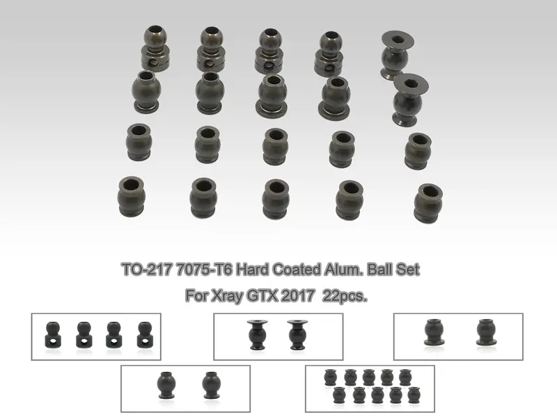 To-217 7075-T6 Hard Coated Alum. Ball Set ( For Xray Gtx 2017 ) 20Pcs. 1
