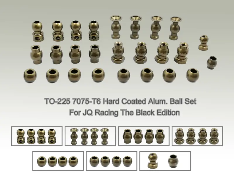 To-225 7075-T6 Hard Coated Alum. Ball Set ( For Jq Racing The Black Edition)  26 Pcs. 1