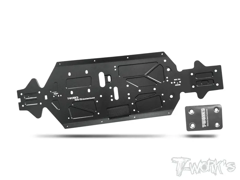 To-228-Mbx8 7075-T6 Black Hard Coated Alum. Cnc Light Weight Chassis ( For Mugen Mbx8 ) 1