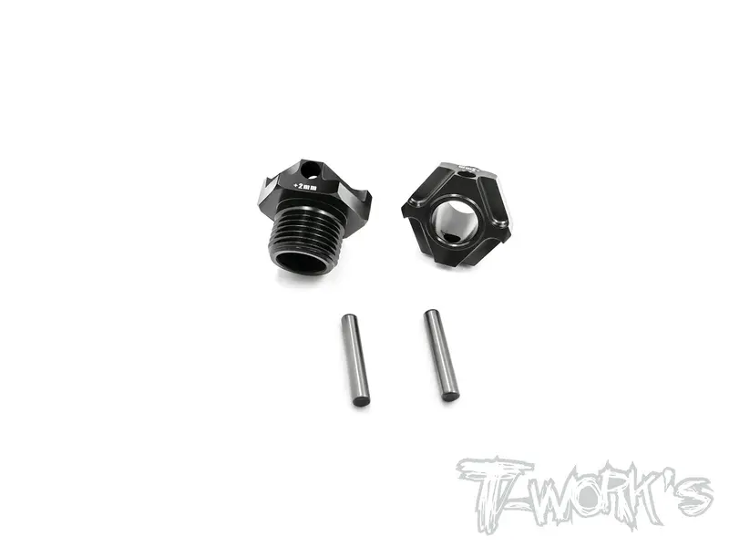 To-245-M2 Black Hard Coated 7075-T6 Alum.Light Weight Wide Offset Wheel Hub +2Mm ( For Mugen Mbx6/7/7R/Mgt7/Mbx8/Mugen Mbx8r ) 2Pcs. 1