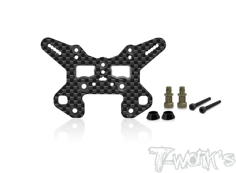 To-247-T4    Graphite Front/ Rear  Shock Tower 4Mm With Alum. Standoffs ( For Team Associated Rc8 T4/T4e) 1