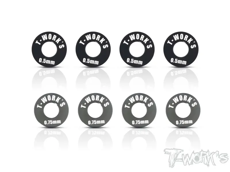 To-248-M  Front Track Width Adj. Spacer 0.5Mm & 0.75Mm ( For Mugen Mbx7/7R/Mgt7/Mbx8/Mugen Mbx8r ) Each 4Pcs. 1