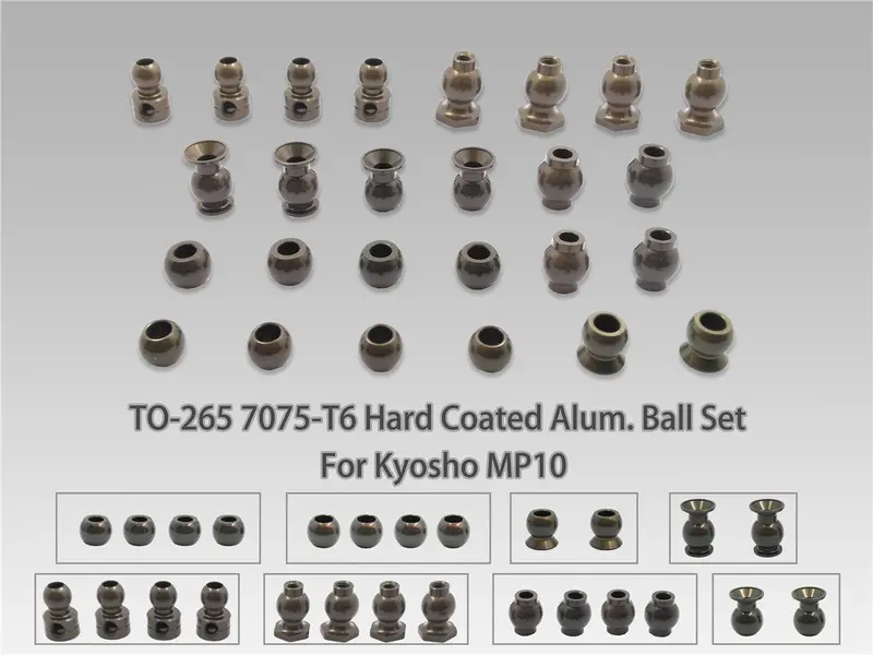 To-265 7075-T6 Hard Coated Alum. Ball Set ( For Kyosho Mp10/Mp10e) 26Pcs. 1