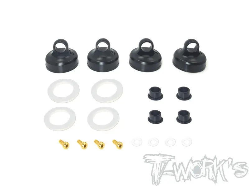 To-273-A Black Hard Coated 7075-T6 Alum Aeration Shock Cap (  For Team Associated Rc8 B3.1/B3.2/T3.2/T3.2E ) 1