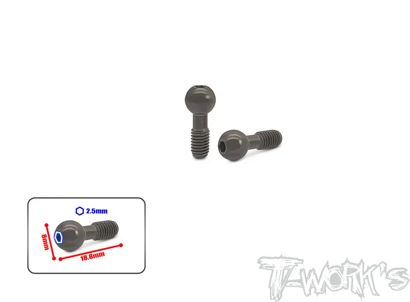 To-322-Inf   Hard Coated 7075-T6 Short / Long  Pivot Ball  2Pcs.( Infinity ) 1