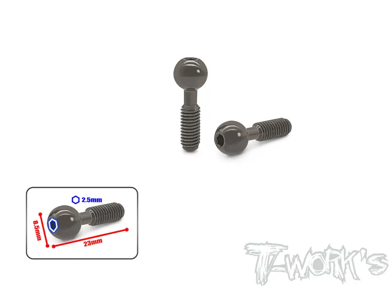 To-322-S	 Hard Coated 7075-T6 Pivot Ball  2Pcs.  ( Serpent )  8.5 X 23Mm 1