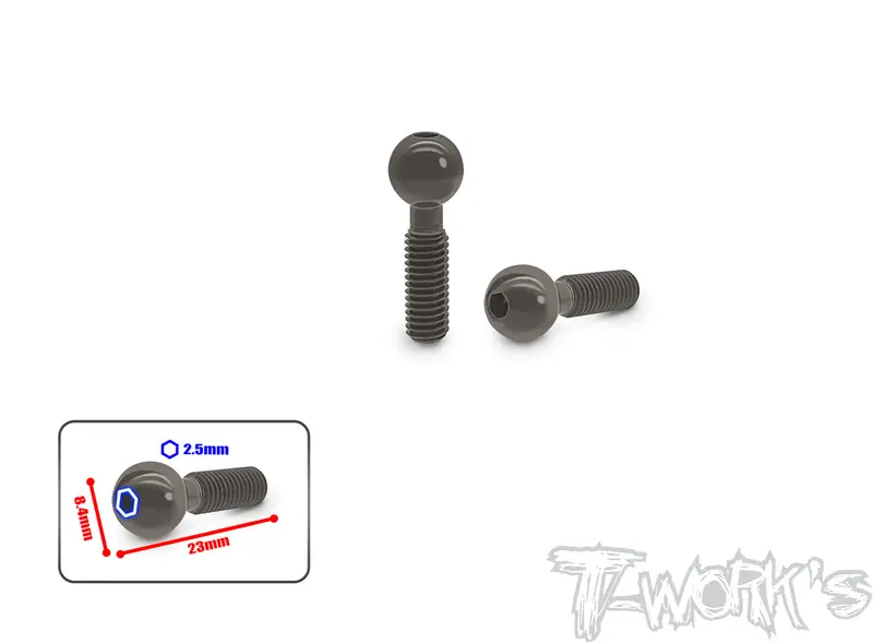 To-322-X	  Hard Coated 7075-T6 Pivot Ball  2Pcs. ( Xray )  8.4X 23Mm 1