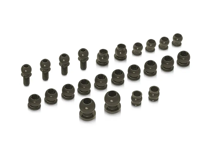 To-326-Rx8'23     7075-T6 Hard Coated Alum. Ball Set ( For Xray Rx8e 2023/Rx8 2023 ) 24Pcs. 1
