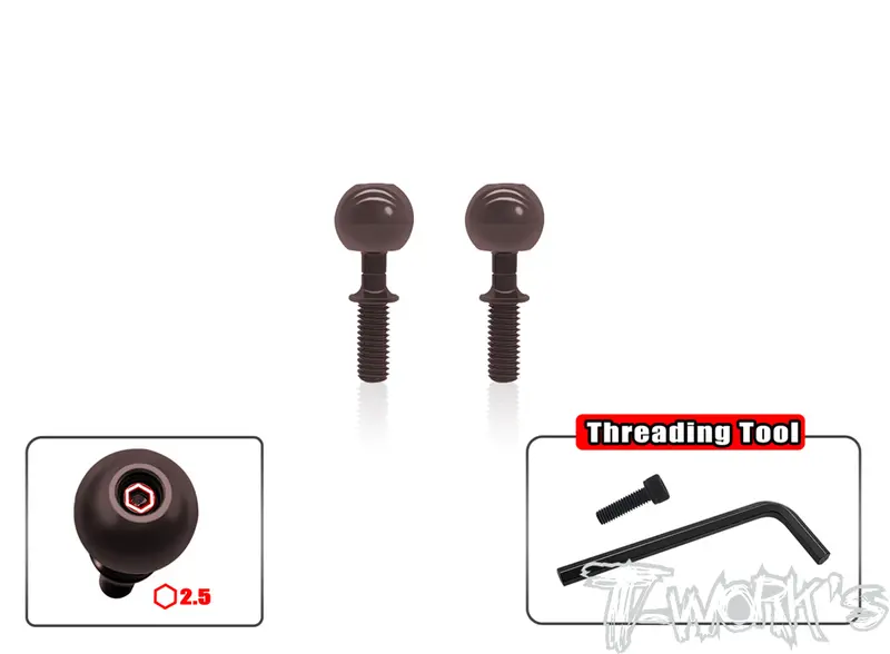 To-329L-Mbx	  Spring Steel Pillow Ball Anti-Clockwise Shaft( For Mugen Mbx-7/7R/7Gt/Mbx8 Eco/Mbx8r ) 2Pcs. 1