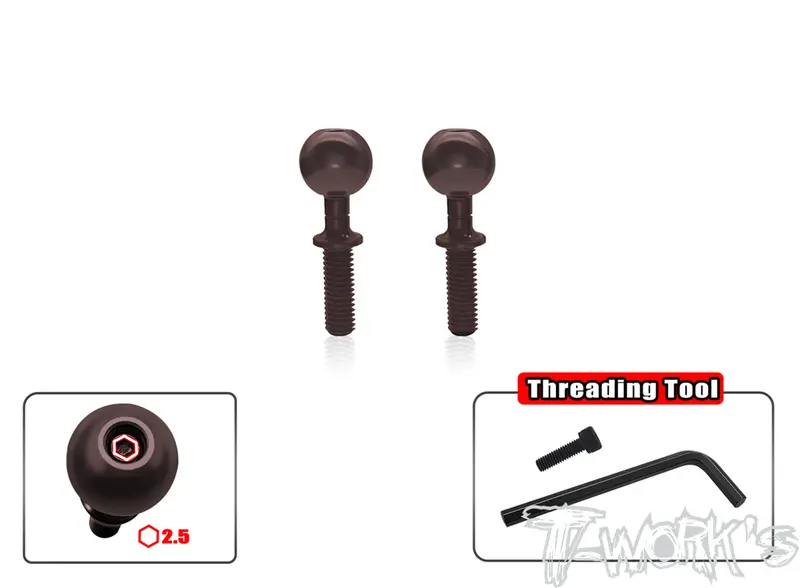 To-329L-Xb8	  Spring Steel Pillow Ball Anti-Clockwise Shaft( For Xray Xb8'22/23 ) 2Pcs. 1