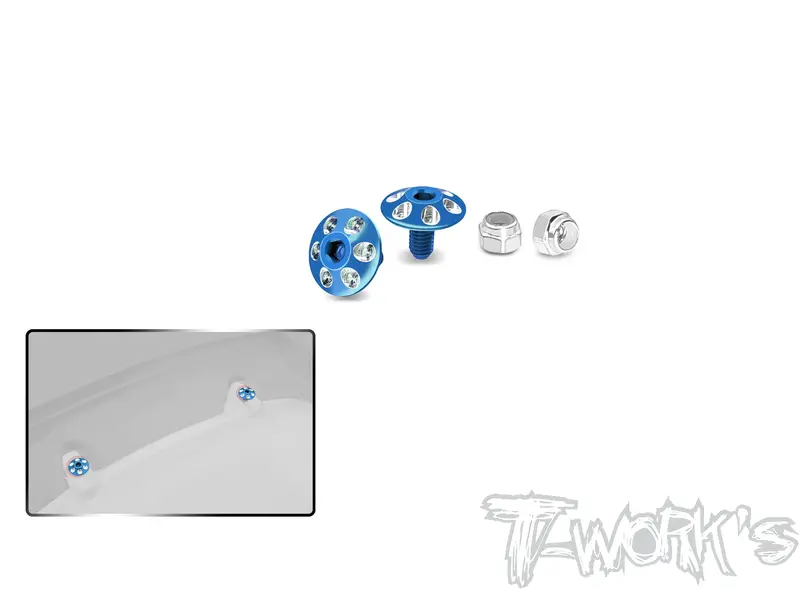 To-335  1/10 Light Weight Aluminium 9.5Mm Wing Washer Screw  2Pcs. (5 Colors) 3