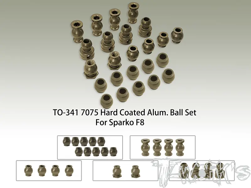 To-341    7075-T6 Hard Coated Alum. Ball Set ( For Sparko F8 ) 24Pcs. 1