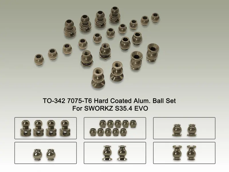 To-342     7075-T6 Hard Coated Alum. Ball Set ( For Sworkz S35.4 Evo ) 22Pcs. 1