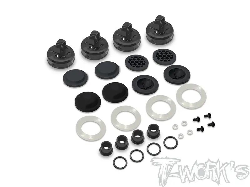 To-343-A   Black Hard Coated 7075-T6 Alum Mult-Adjust Alternatives  Shock Cap ( For Team Associated Rc8 B3.1/B3.2/T3.2/T3.2E ) 1