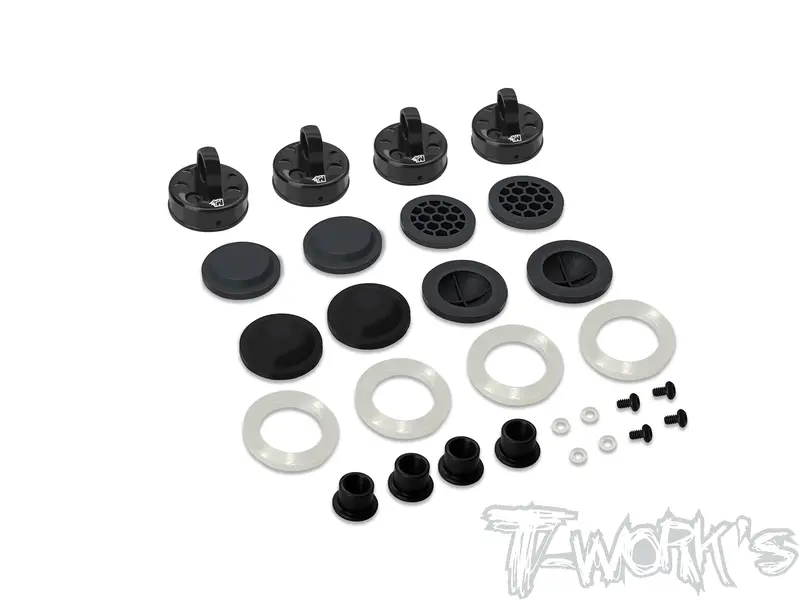 To-343-K   Black Hard Coated 7075-T6 Alum Mult-Adjust Alternatives  Shock Cap (  For Kyosho Mp10/Mp9  ) 1