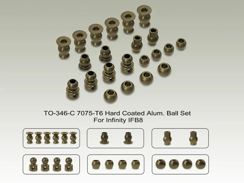 To-346-C  7075-T6 Hard Coated Alum. Ball Set ( For Infinity Ifb8 ) 22Pcs. 1