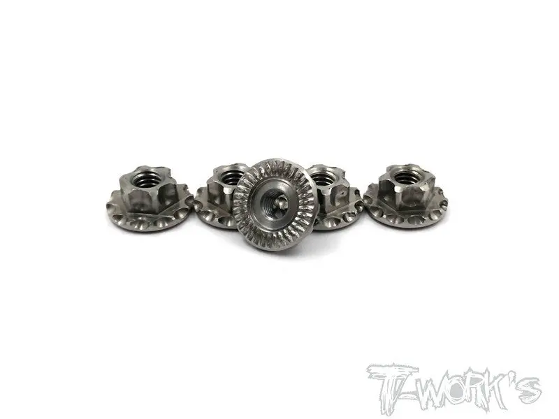 Tp-034 64 Titanium Light Weight  Large-Contact Serrated M4 Wheel Nuts ( 4Pcs. ) 1