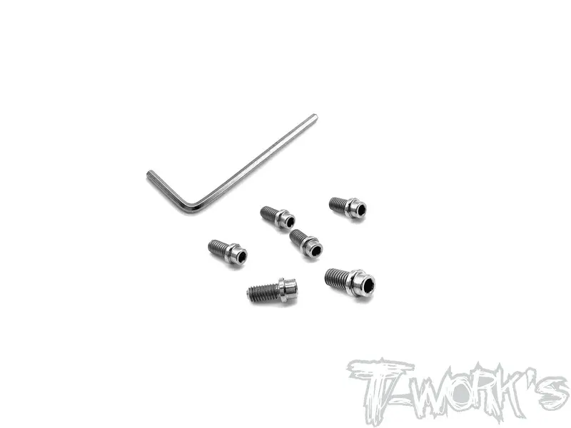 Tp-039S	64 Titanium Rear Wheel Hub Screws-M3x6mm  6Pcs. ( For Yokomo ) 1