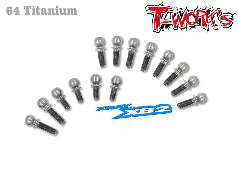 Tp-042 64 Titanium Ball End Set  For Xray Xb2 1