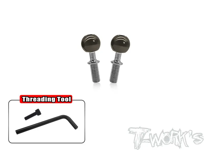 Tp-047L-Mbx	  Alum. Pillow Ball With Titanium Anti-Clockwise Shaft ( Mugen Mbx-7/7R/7Gt/Mbx 8/Mbx8 Eco/Mbx8r )2Pcs. 1