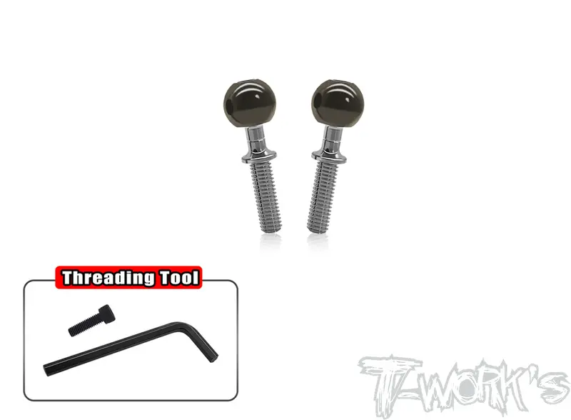 Tp-047L-Rc8	Alum. Pillow Ball With Titanium Anti-Clockwise Shaft ( Rc8 B4/B3.2/B3.1 )2Pcs. 1