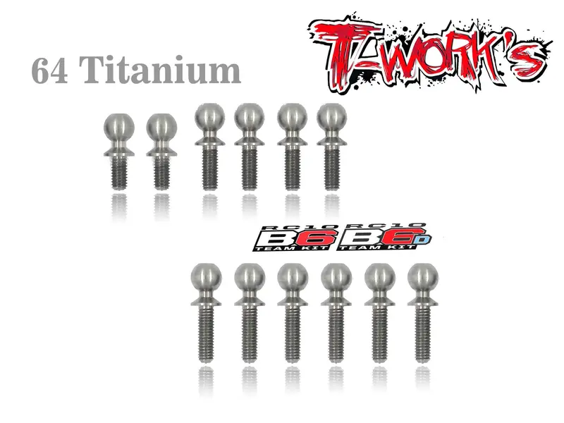 Tp-064 64 Titanium Ball End Set For Team Associated Rc10 B6/B6d 1