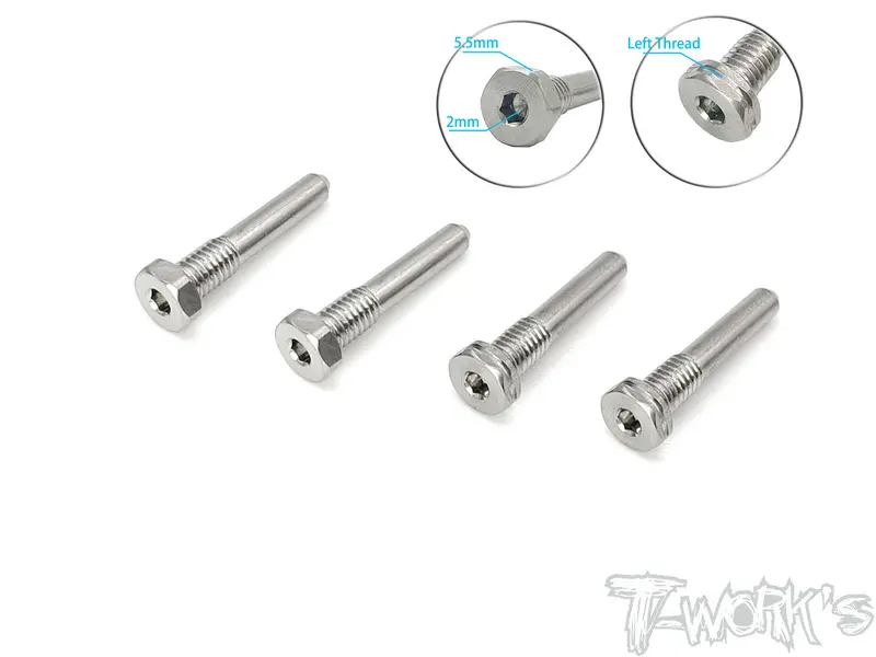 Tp-119-Hb  64 Titanium  Screw Type Shock Pin Set ( For Hb D819rs/819/817/E819/817 /Rc8 B4.1) Lt 2Pcs. Rt 2Pcs. 1