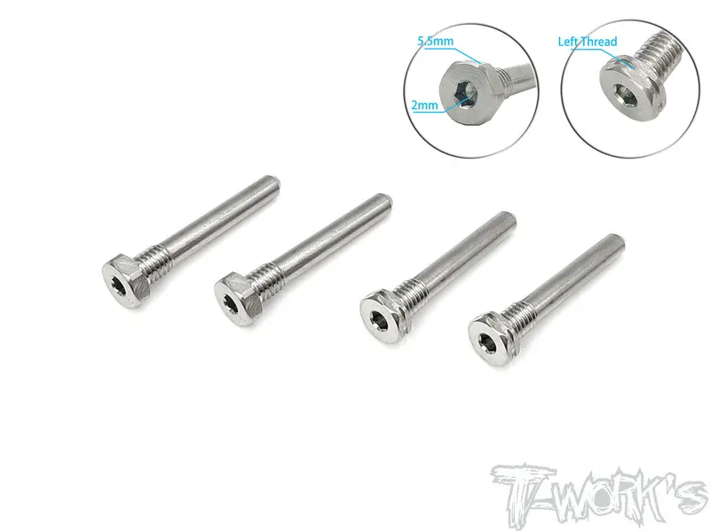Tp-119-M 64 Titanium  Screw Type Shock Pin Set ( For Mugen Mbx8/8T/8Eco/7/7T/7Eco/ Mbx8r ) Lt 2Pcs. Rt 2Pcs. 1