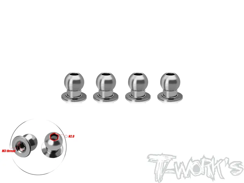 Tp-132-G   64 Titanium 5Mm Ball With M3 Thread ( For Mugen Mtc2r ) 4Pcs. 1
