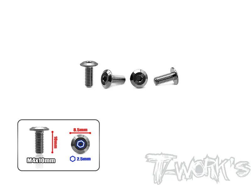 Tp-149	 64 Titanium Center Mount Screw 4X10mm( For Mayako Mx8 ) 4Pcs. 1