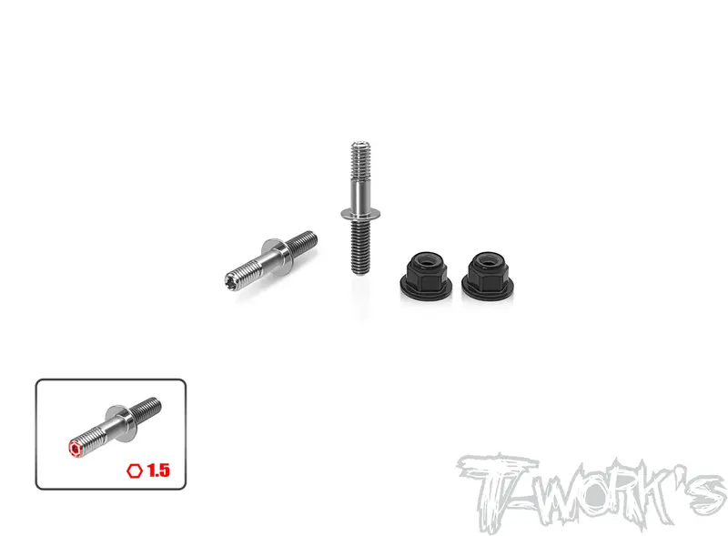 Tp-160	64 Titanium  Lower Shock Screws  ( For 1/10 Off Road & Drag ) 2Pcs. 1